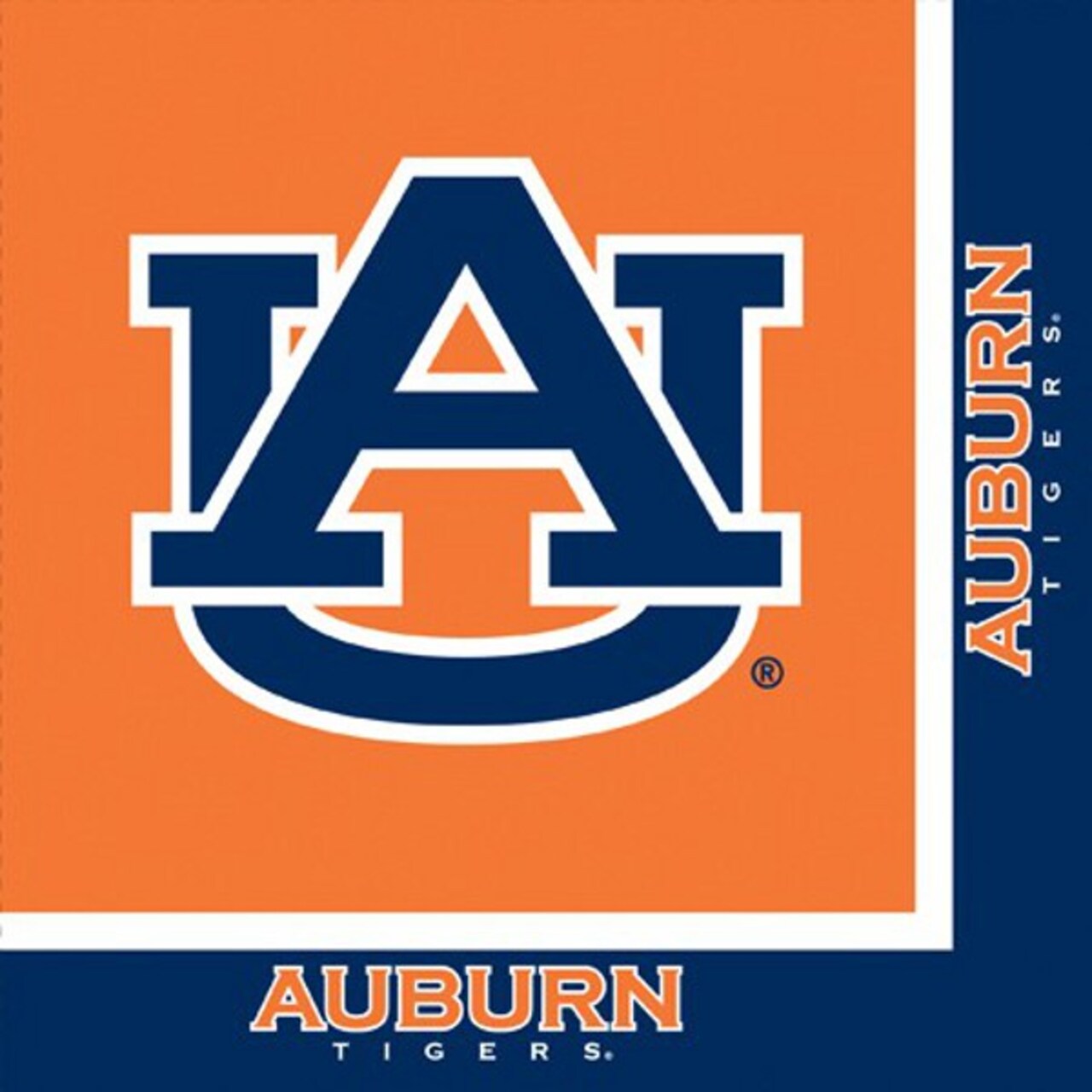 Party Central 2-Ply NCAA Auburn Tigers Disposable Luncheon Napkins - 6.5" - Club Pack of 240